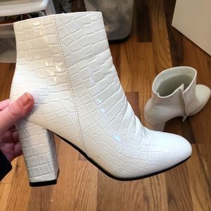 Nasty Gal White Heeled Boots